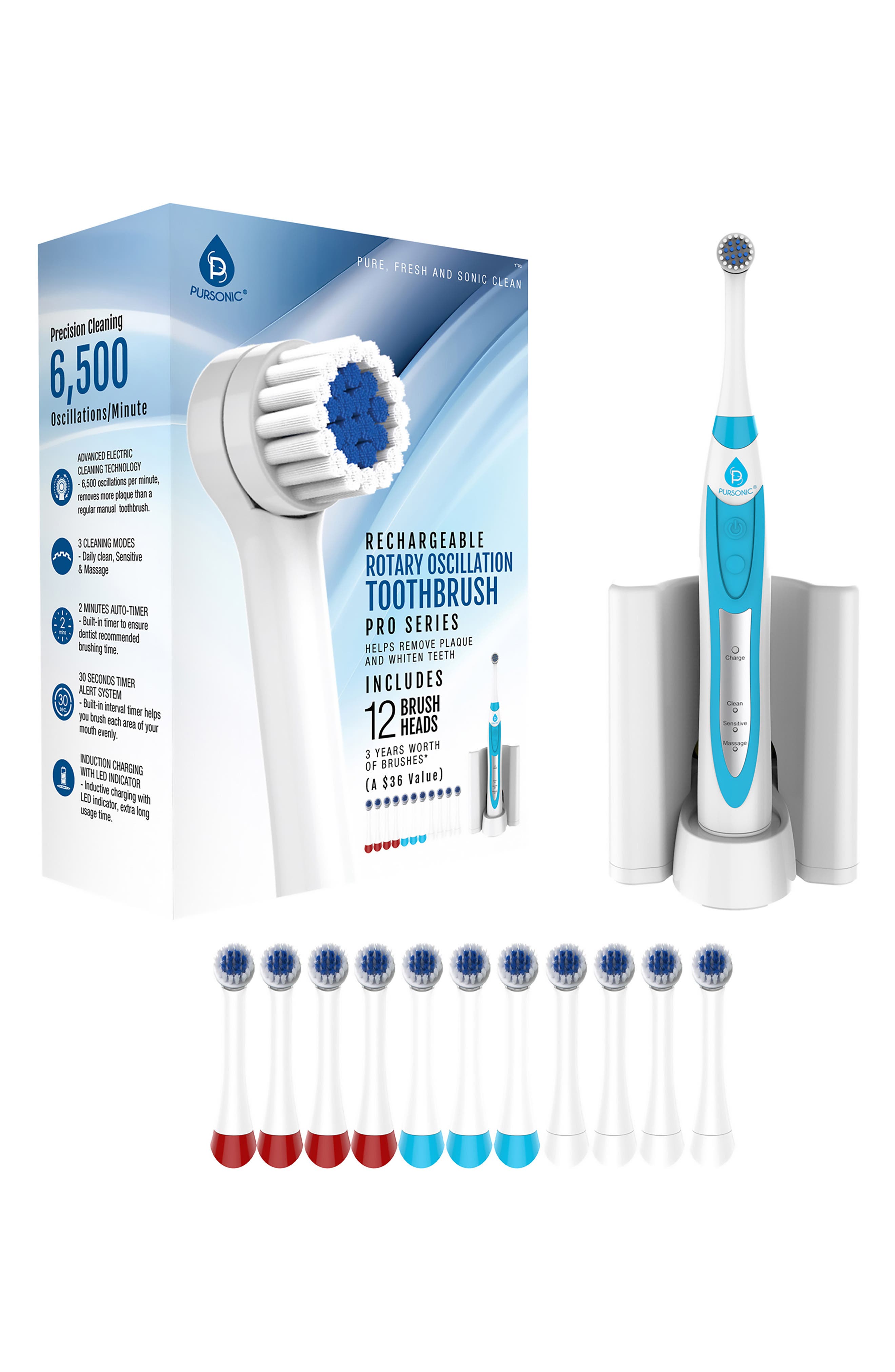PURSONIC Rechargeable Rotary Oscillation Toothbrush Pro Series Set