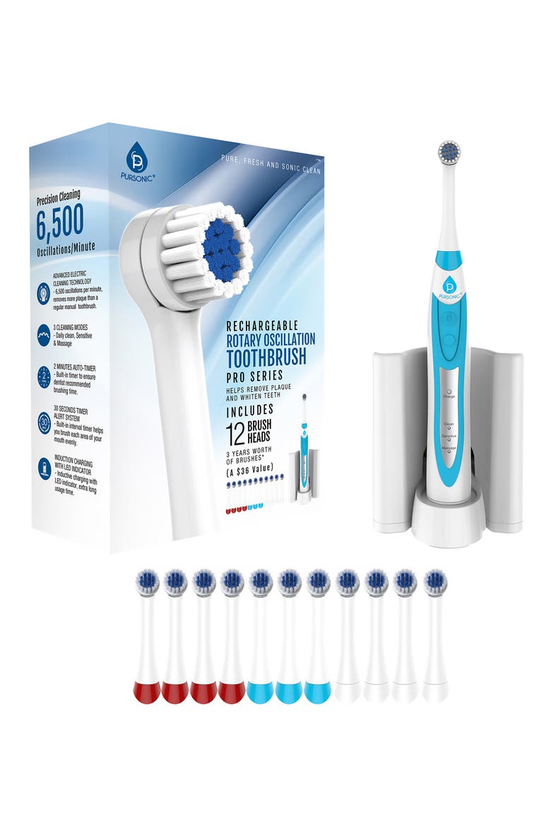 Rechargeable Rotary Oscillation Toothbrush Pro Series Set, Main, color, WHITE