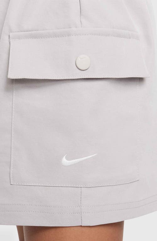 Nike Women's Sportswear Girls' Woven Cargo Shorts In College Grey/white