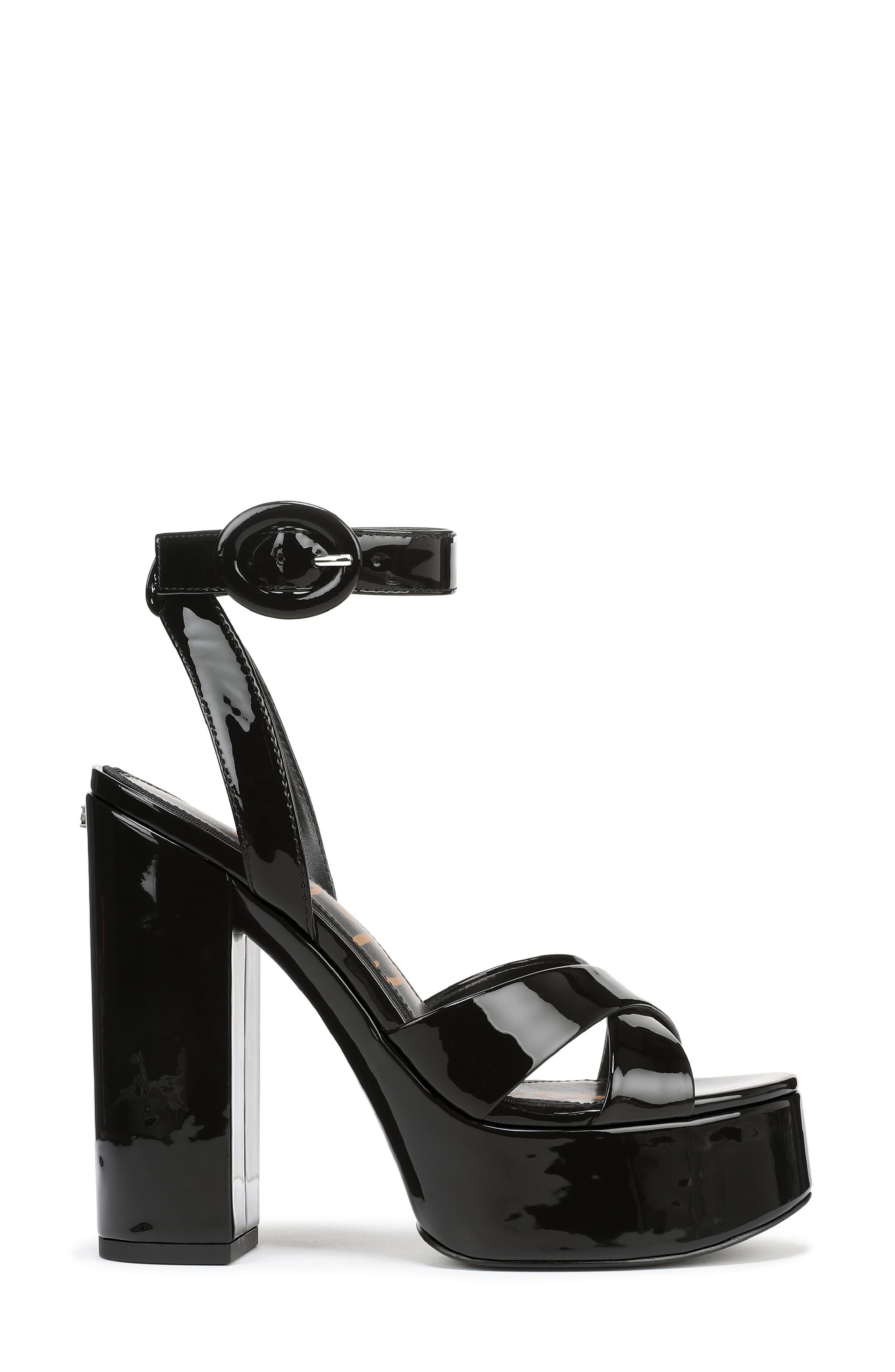 Sam Edelman Savannah Ankle Strap Platform Sandal, Alternate, color, Black