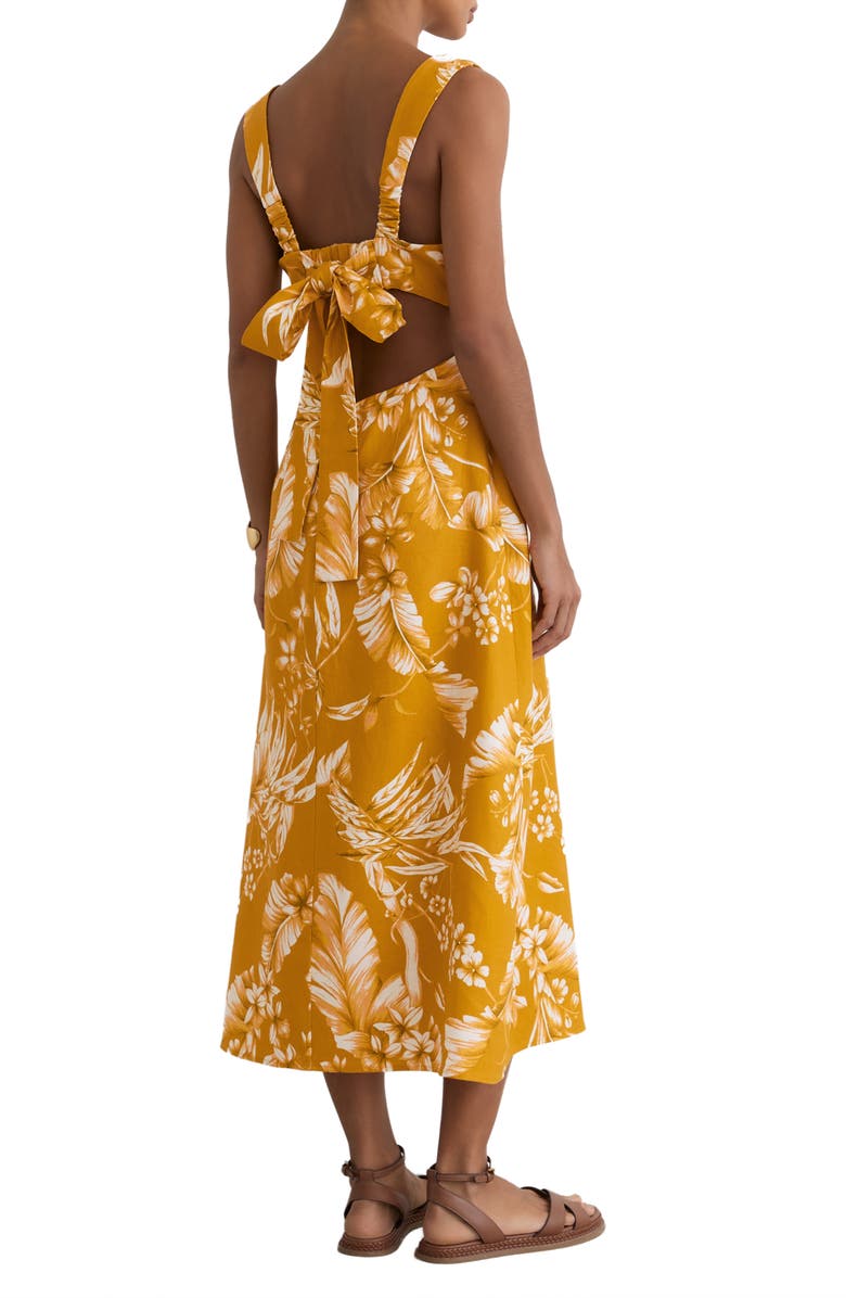 Reiss Addison Pleated Linen Sundress, Alternate, color, Yellow