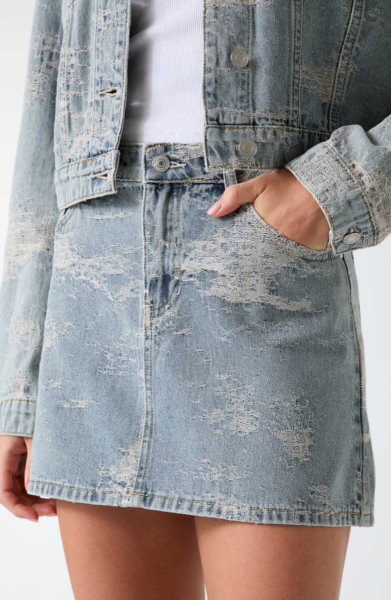 GUESS Faith Distressed Miniskirt, Alternate, color, Light Wash