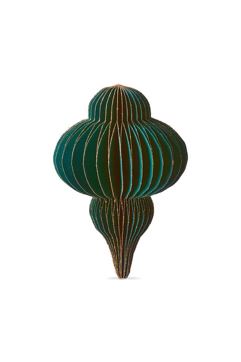 Glimmer Paper Finial Decor Green Tree Ornaments Holiday, Main, color, Green