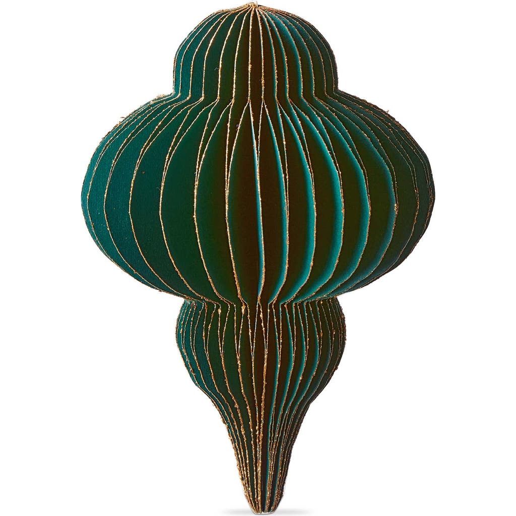 Tag Glimmer Paper Finial Decor Green Tree Ornaments Holiday In Green