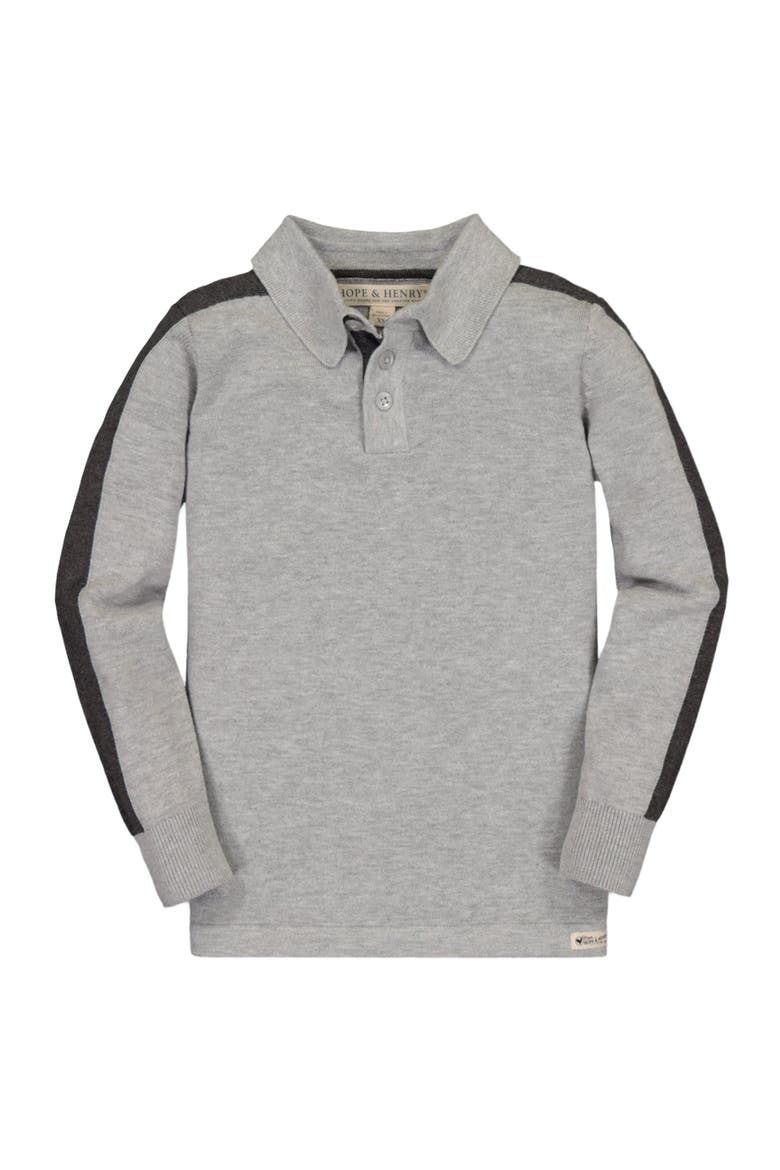 Boys' Long Sleeve Sweater Polo, Kids, Main, color, Grey