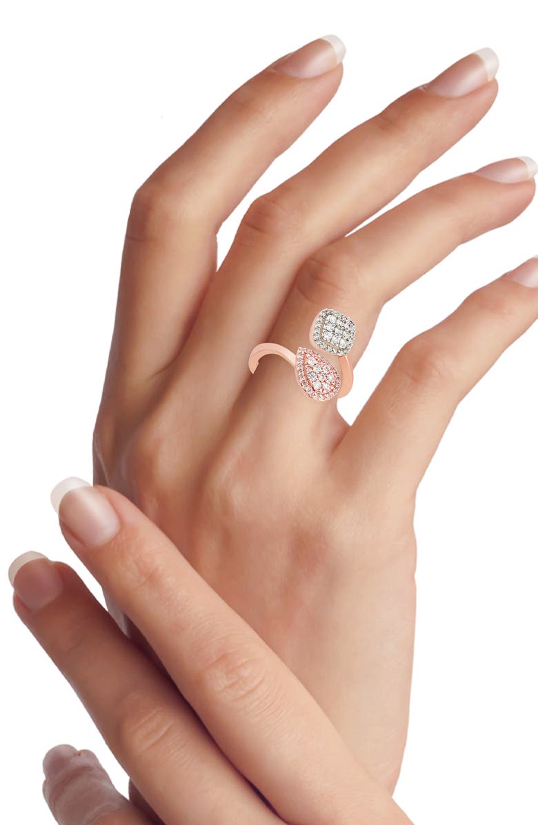 CZ by Kenneth Jay Lane Pavé Cubic Zirconia Bypass Ring, Alternate, color,