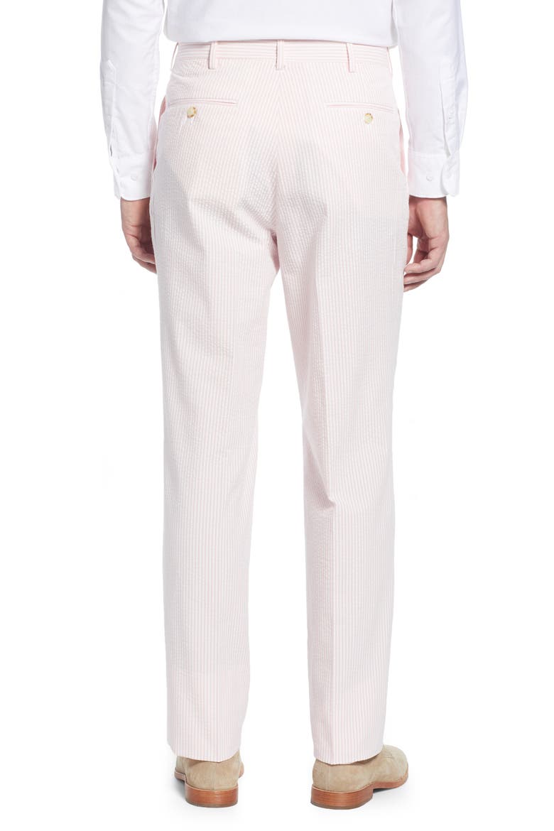 Pleated Seersucker Cotton Dress Pants, Alternate, color, PINK