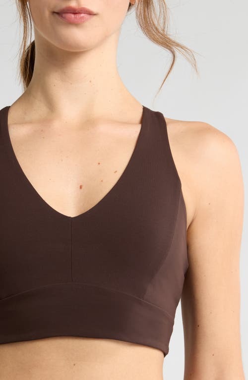 Zella Studio Luxe V-neck Racerback Sports Bra In Black