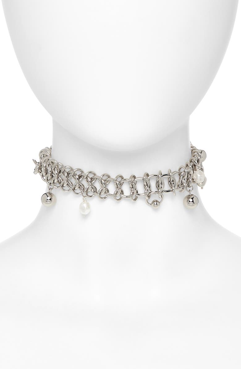 Justine Clenquet Tori Choker, Main, color, Palladium