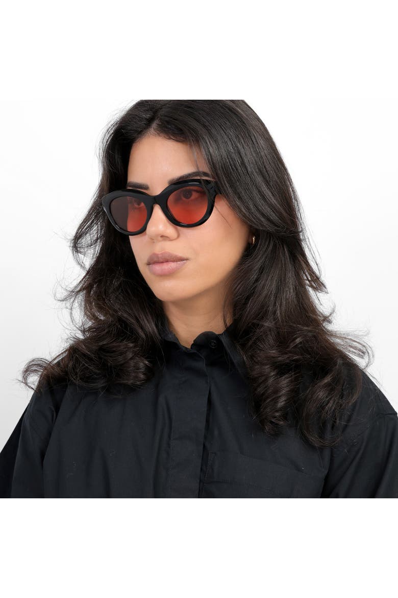 Wellington Sunglasses, Alternate, color, Black / Guava