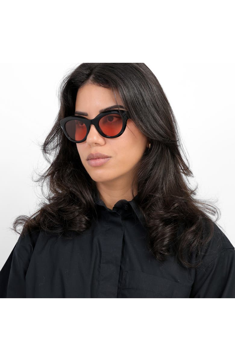 Illesteva Wellington Sunglasses, Alternate, color, Black / Guava