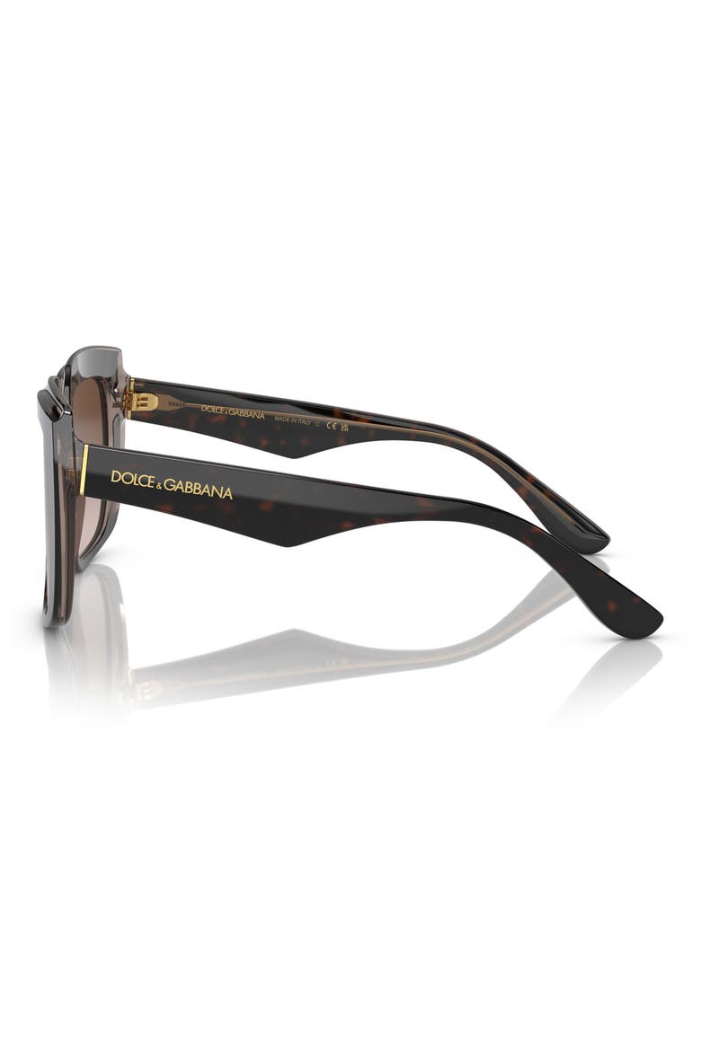 54mm Gradient Square Sunglasses, Alternate, color, TRANSPARENT BROWN