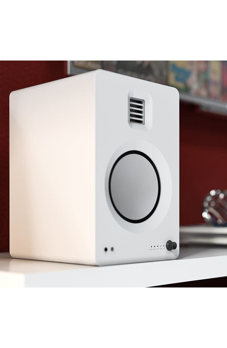 Kanto TUK Premium Powered Speakers with SE6 Elevated Desktop Speaker Stands, Alternate, color, White
