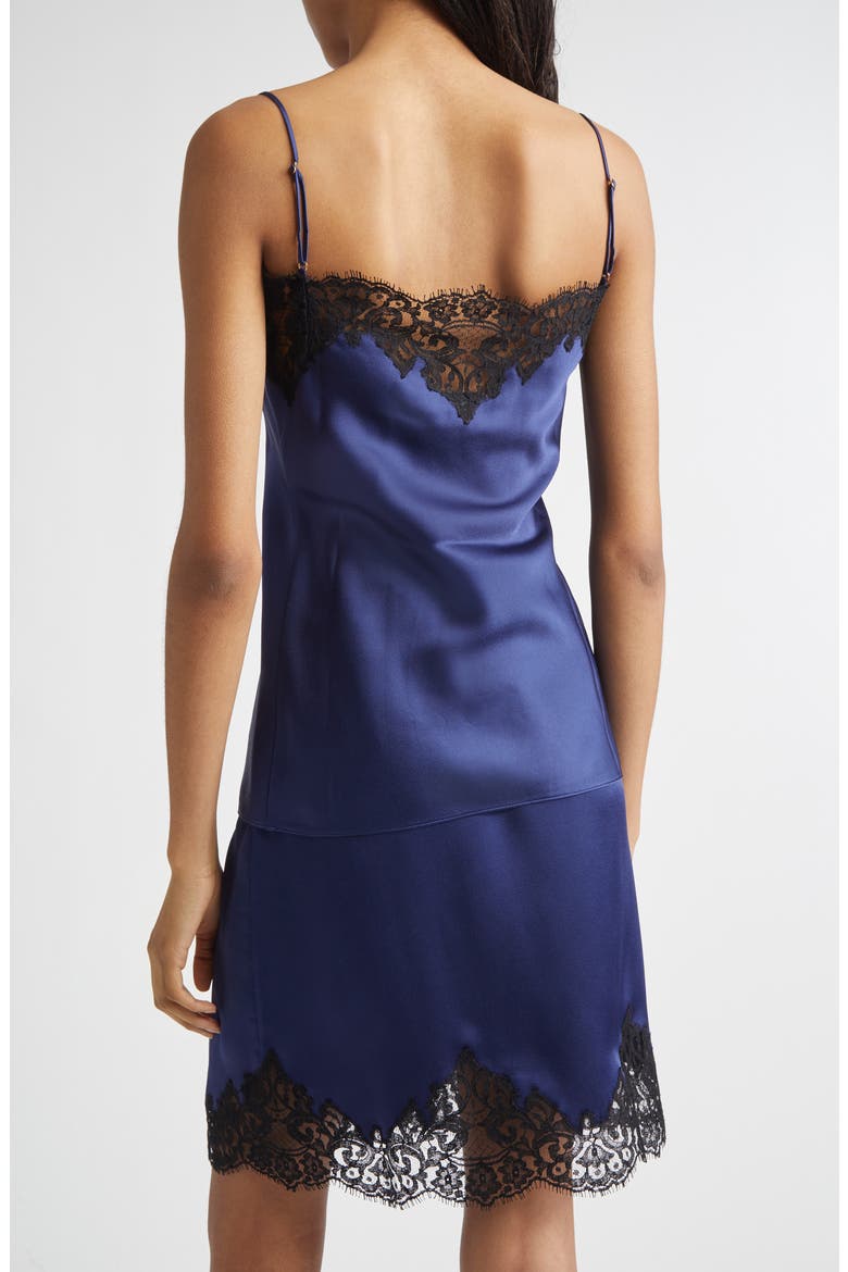 Iconic Lace Trim Satin Camisole, Alternate, color, NAVY