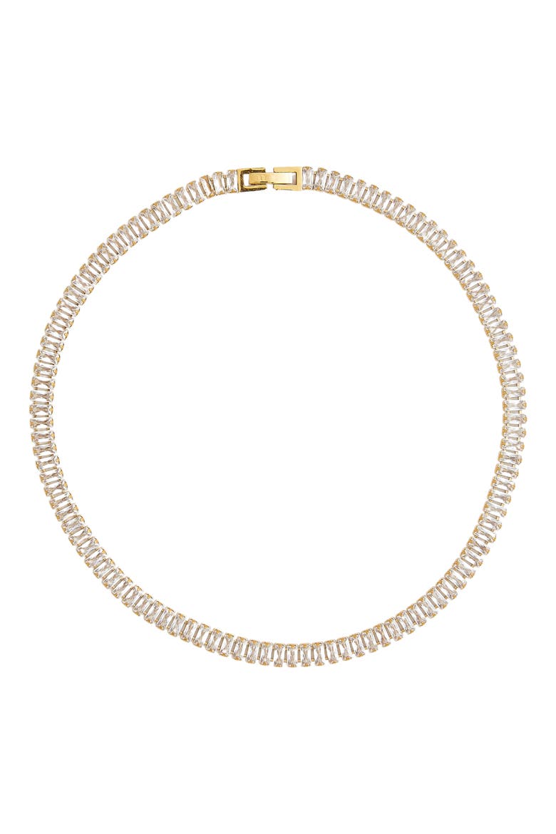 Zircon Tennis Necklace, Main, color, GOLD