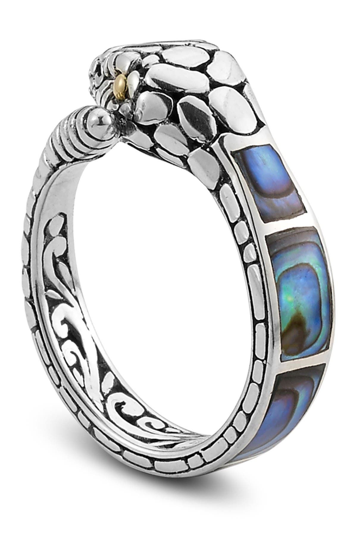 SAMUEL B. Sterling Silver & 18K Gold Abalone Snake Ring (Women ...