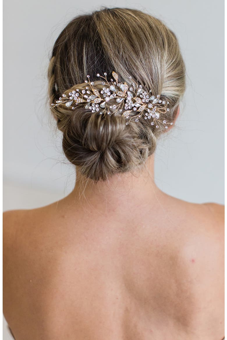 Rahab Crystal Hair Clip (Nordstrom Exclusive), Main, color, GOLD