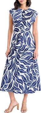 Maggy London Cap Sleeve Midi Dress