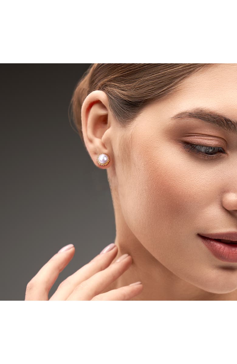 Julianna B. Cultured Pearl Beaded Stud Earrings 10k, Alternate, color, Cultured Pearl