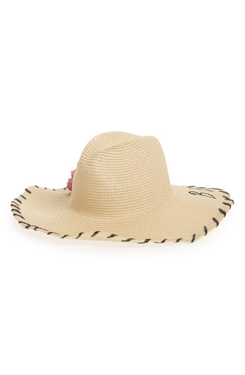 BP. Verbiage Pom Straw Panama Hat, Main, color, 