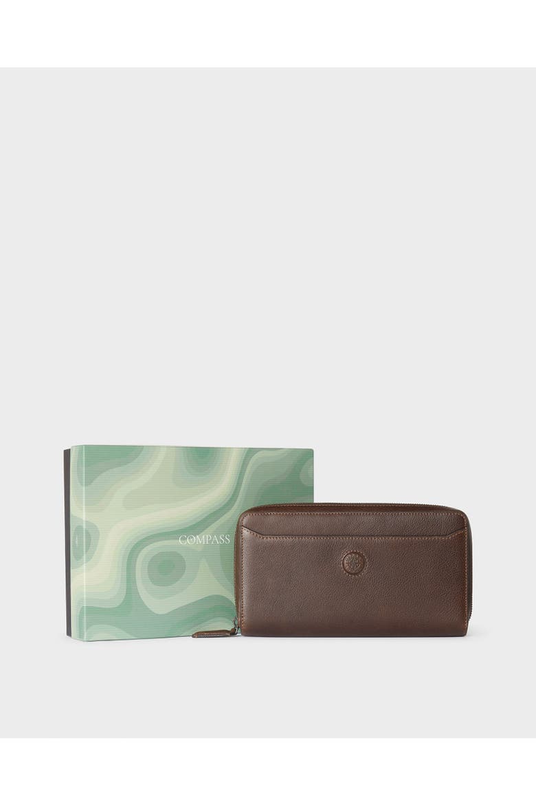 The Compass Leather Travel Wallet, Main, color, Tan