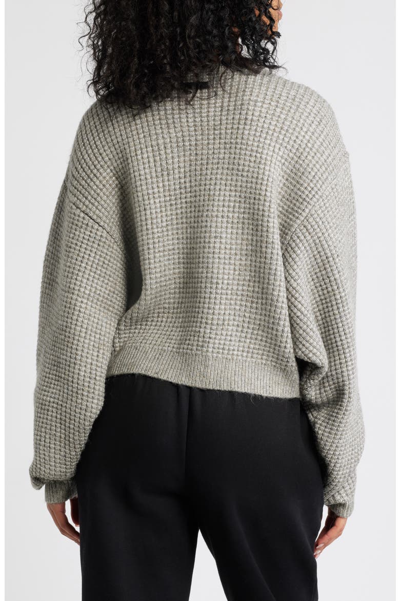 Heavy Waffle Knit Crop Sweater, Alternate, color, DARK HEATHER