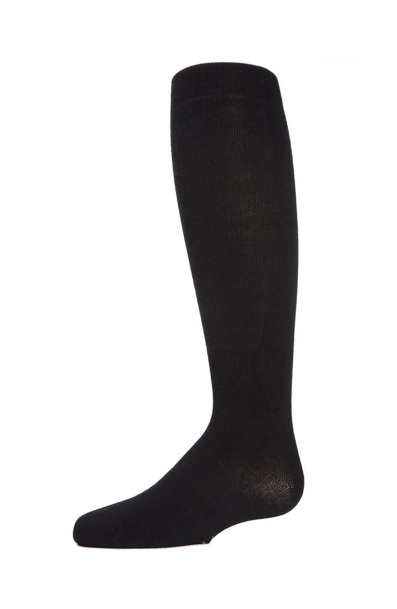 MeMoi Kid's Soft Pima Cotton Opaque Tights, Main, color, Black