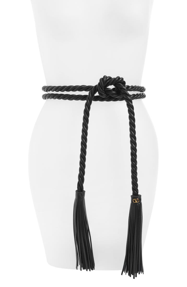 Valentino Garavani Valentino The Rope Braided Leather Belt, Main, color,