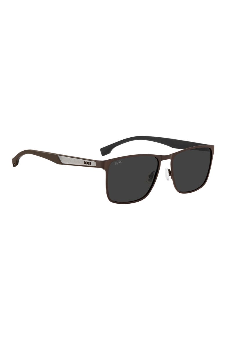 1826/S 56mm Square Sunglasses, Alternate, color, MATTE BROWN RUTHENIUM