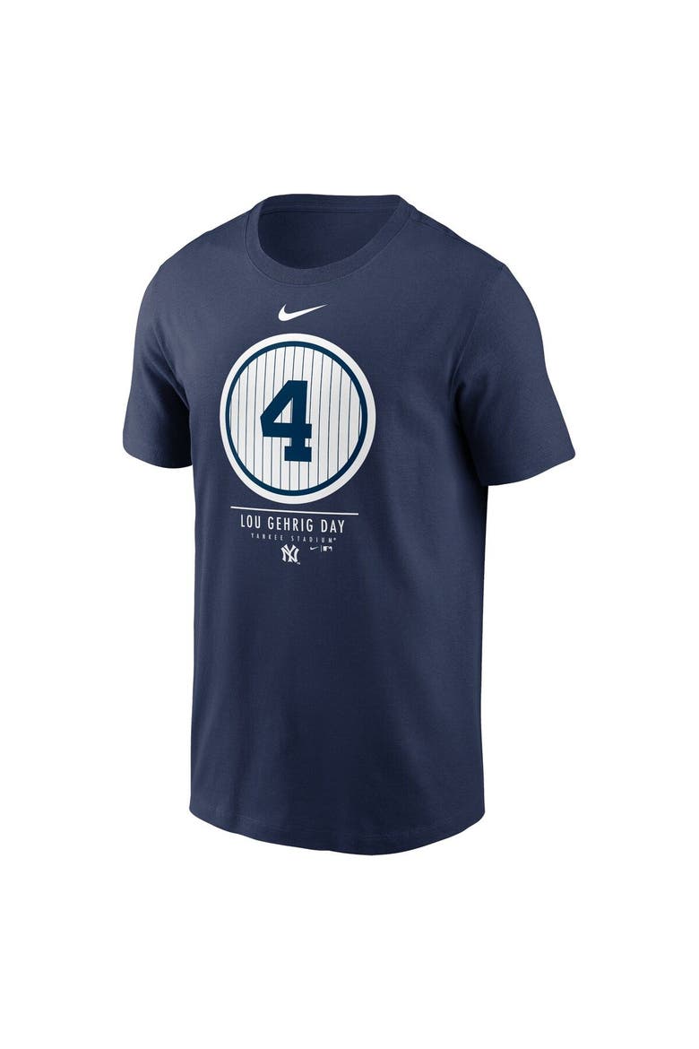 Men's Nike Navy New York Yankees 2021 Lou Gehrig Day T-Shirt, Alternate, color, Navy