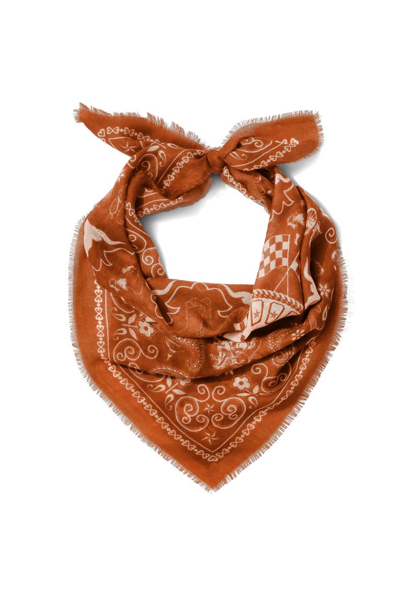 Austin Cashmere Bandana, Main, color, Burnt Orange