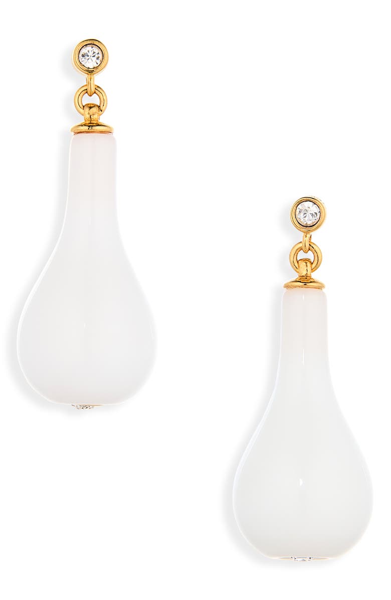 TOTEME Stone Drop Earrings, Main, color, White/ Gold