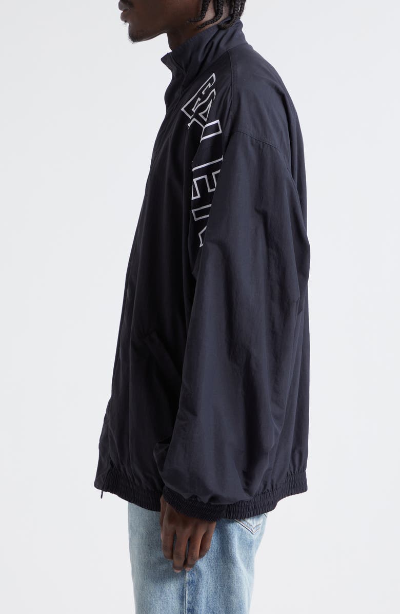 Balenciaga Oversize Logo Embroidered Track Jacket, Alternate, color,