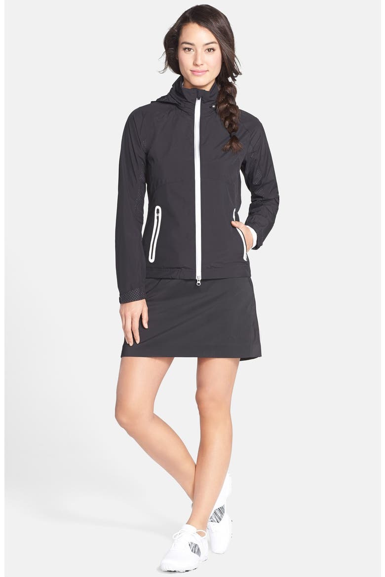 'Olivia' Hooded Rain Jacket, Alternate, color, BLACK
