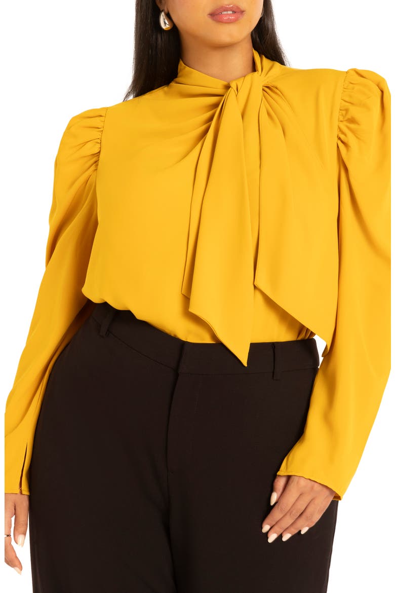 Drape Front Blouse, Main, color, MARIGOLD