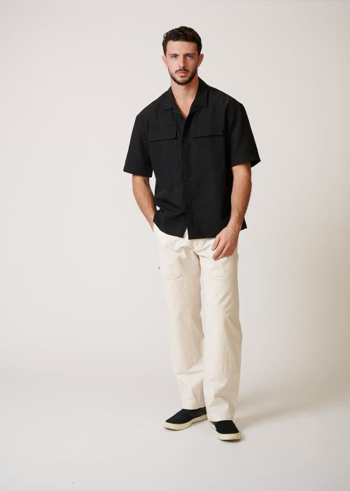Leisure Lab Palma Button Up In Matte Black