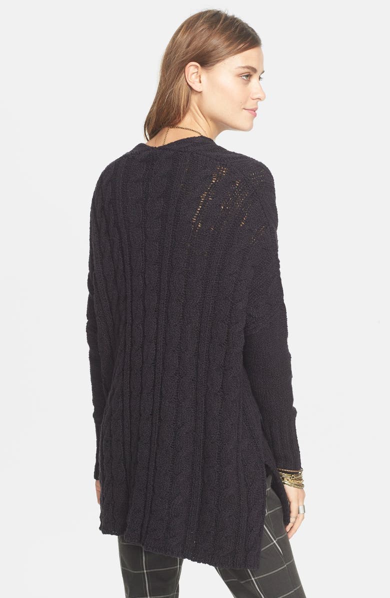 Free People Easy Cable V-Neck Sweater, Alternate, color, 