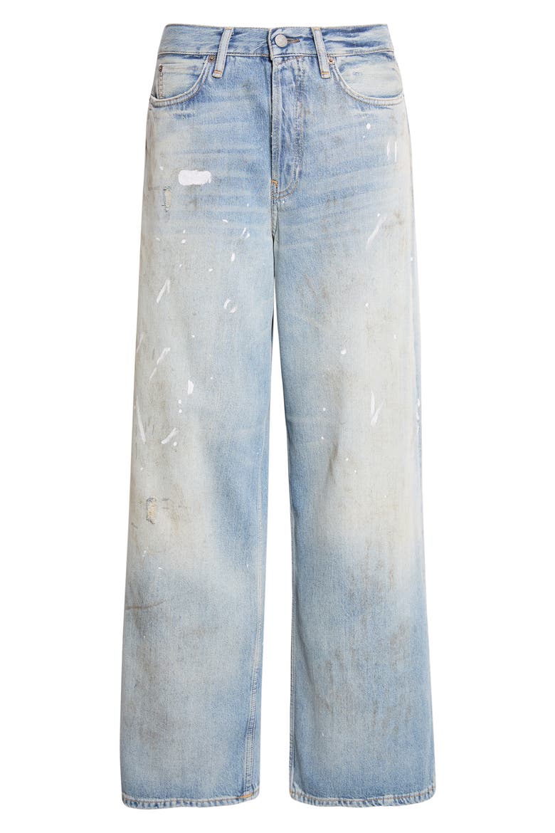 1981 Trafalgar Distressed Organic Cotton & Lyocell Denim Wide Leg Jeans, Main, color, LIGHT BLUE
