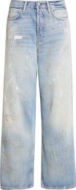 Acne Studios 1981 Trafalgar Distressed Organic Cotton & Lyocell Denim Wide Leg Jeans