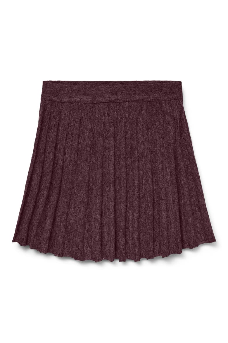 Marina Pleated Knit Skater Miniskirt, Alternate, color, WINE TASTING DETAIL