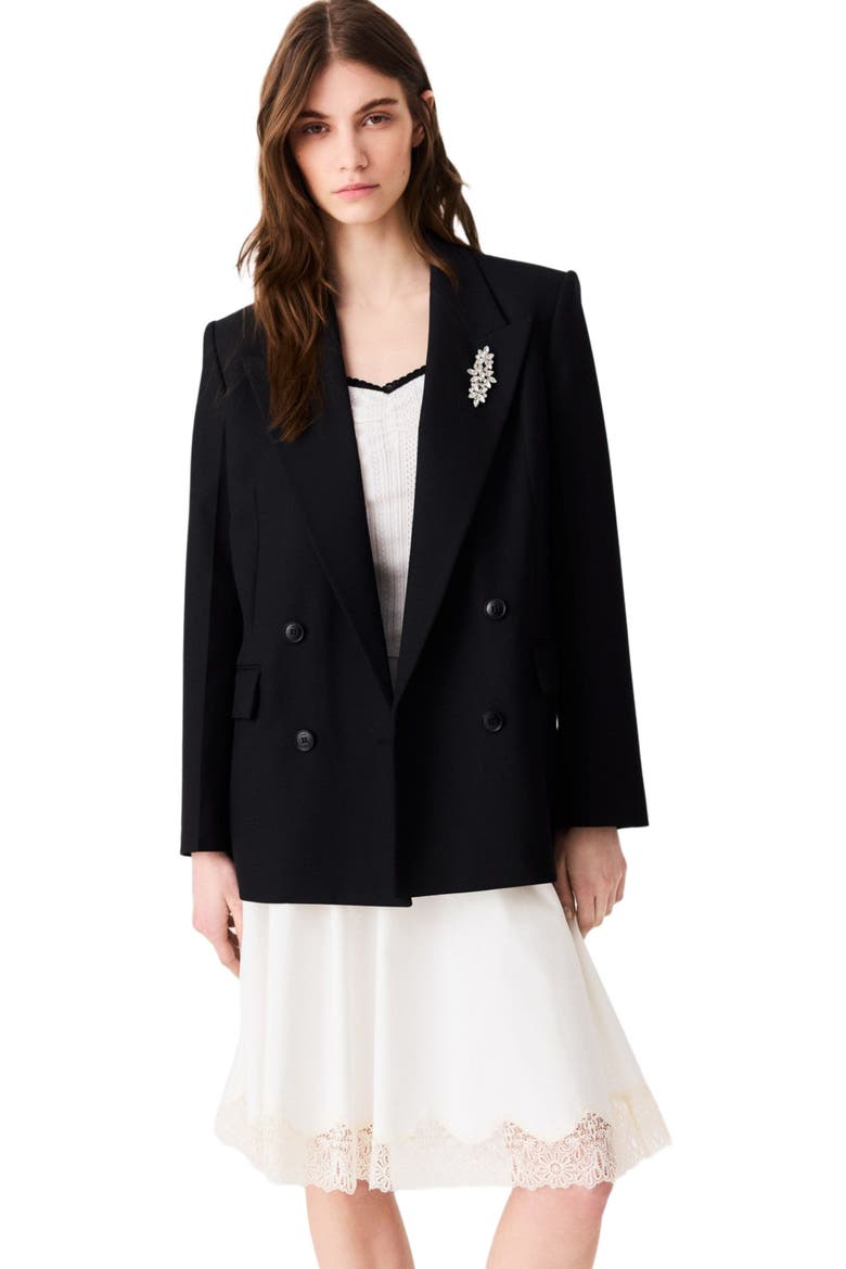 Double-breasted jacket, Alternate, color, Black