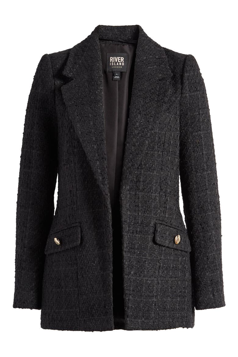 Bouclé Blazer, Alternate, color, BLACK