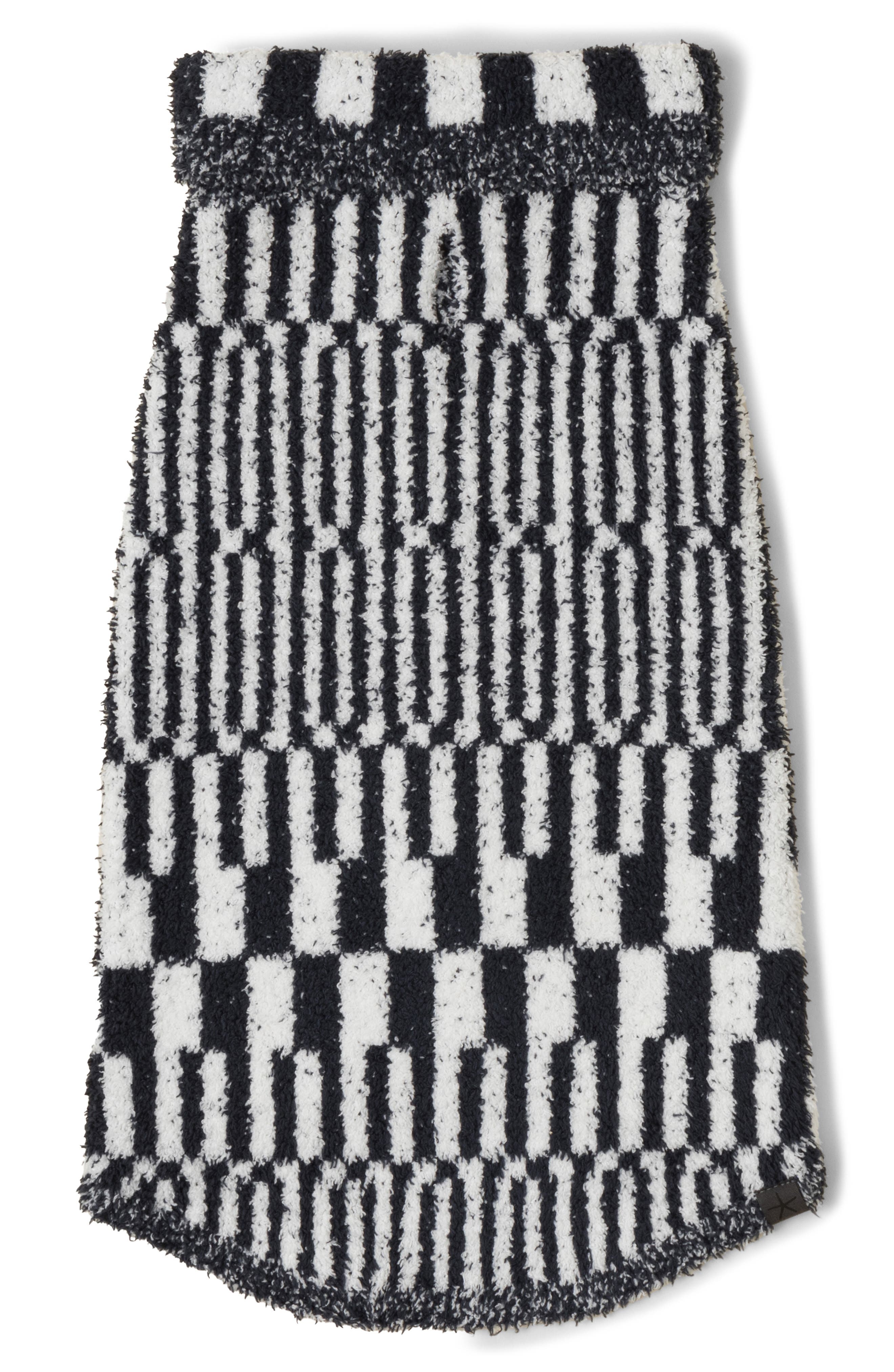 barefoot dreams CozyChic™ Abstract Check Dog Sweater in Heather Pearl/Indigo 