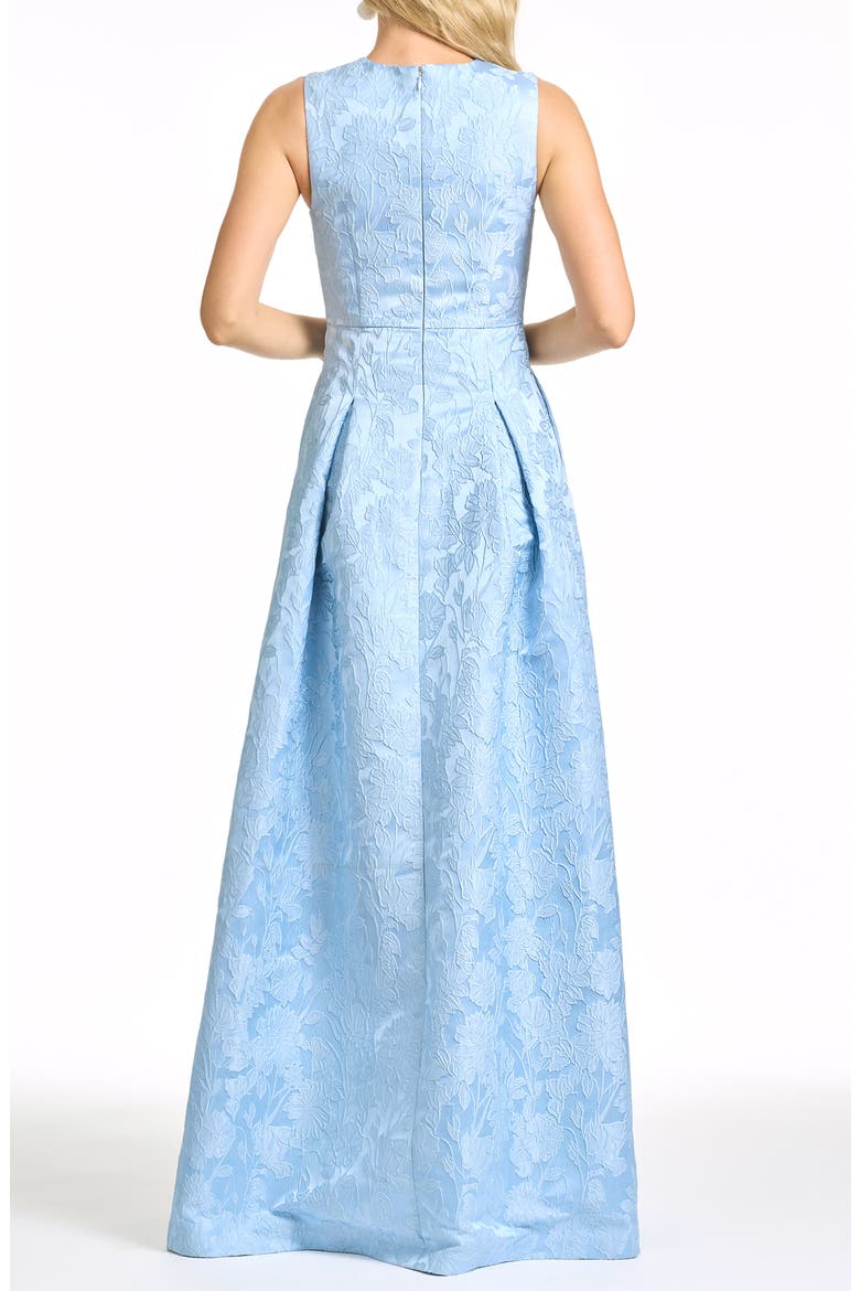 Brooklynne Floral Cloqué Gown, Alternate, color, ICE BLUE
