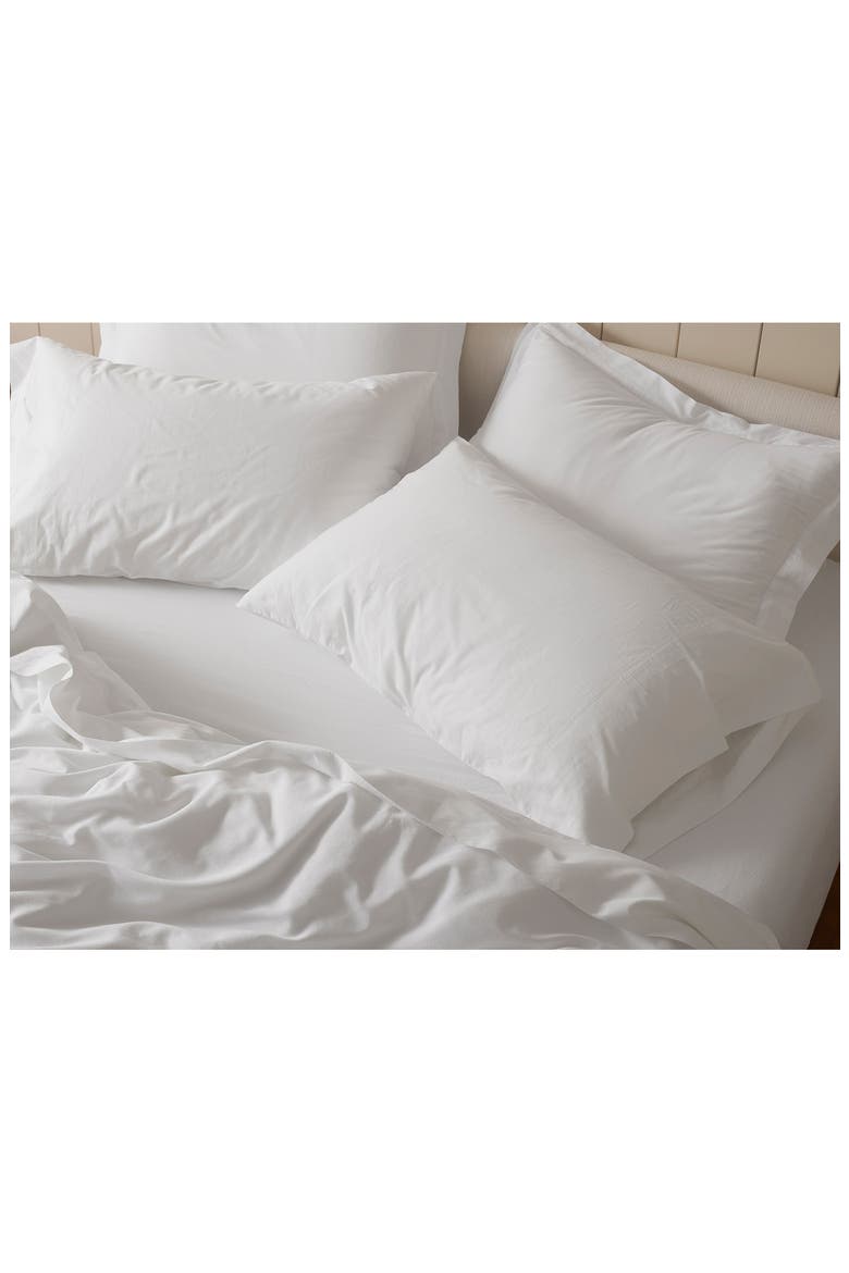 Classic Organic Cotton Sateen Sheet Set, Alternate, color, ALPINE WHITE