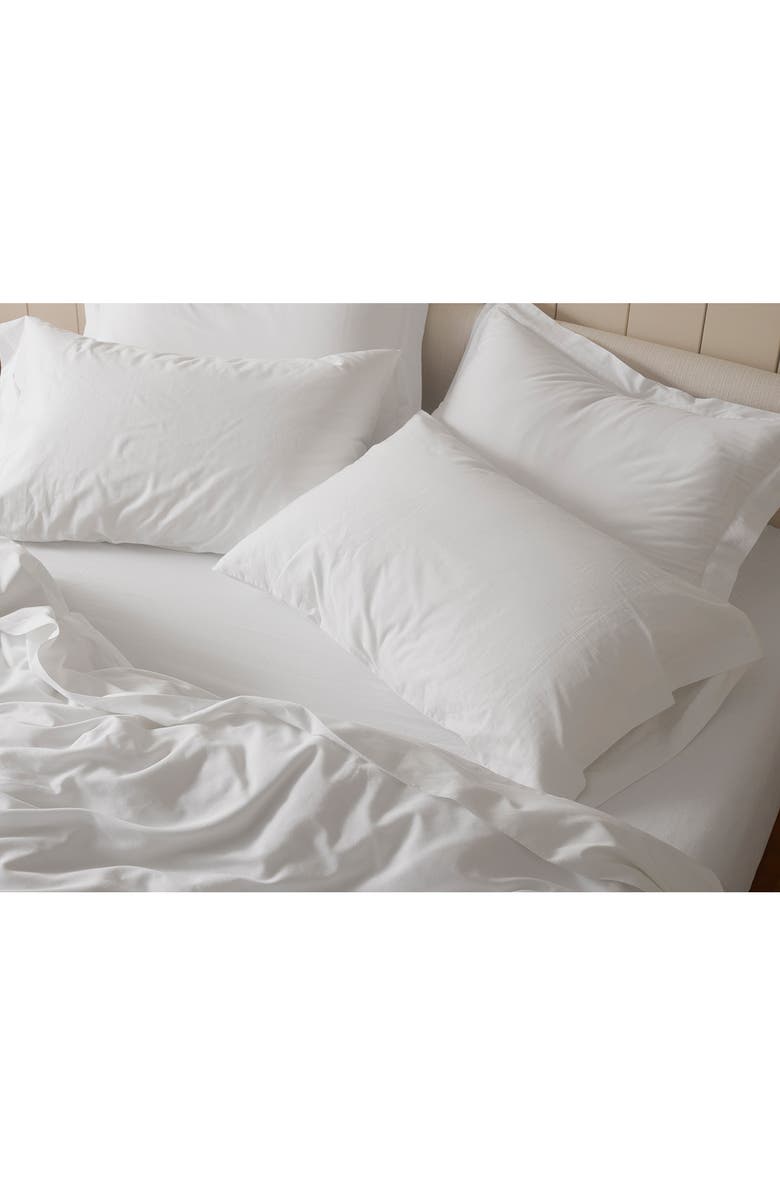 Coyuchi Classic Organic Cotton Sateen Sheet Set, Alternate, color, Alpine White