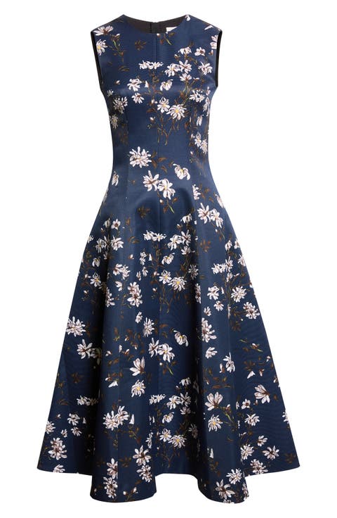 Mara Magnolia Taffeta Faille Midi Dress