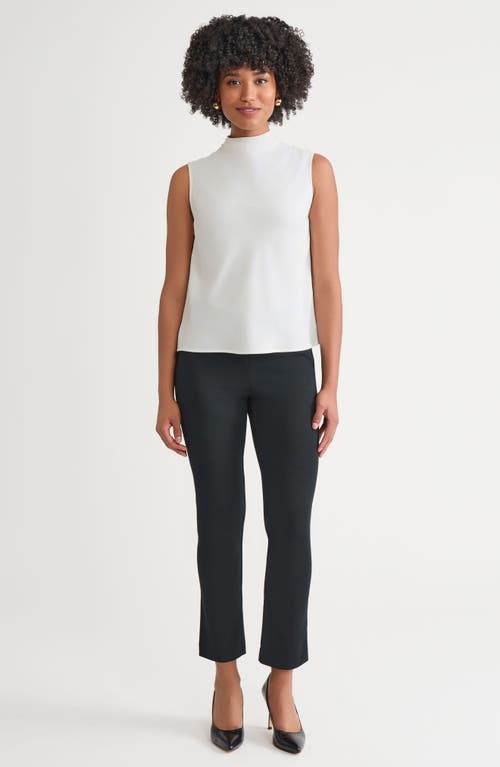 Ming Wang Funnel Neck Crêpe De Chine Shell In White