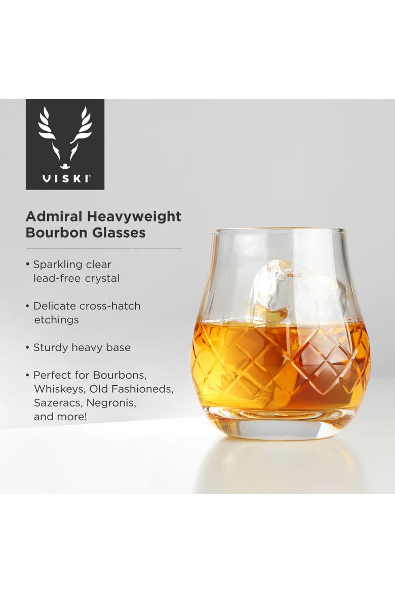 Admiral Crystal Heavyweight Bourbon Glasses Set of 2, Alternate, color, Clear