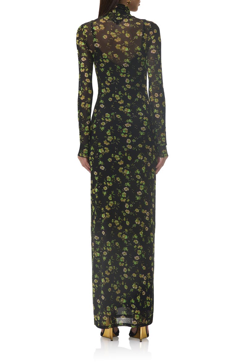 Billie Floral Long Sleeve Mesh Maxi Dress, Alternate, color, CITRUS DAISY
